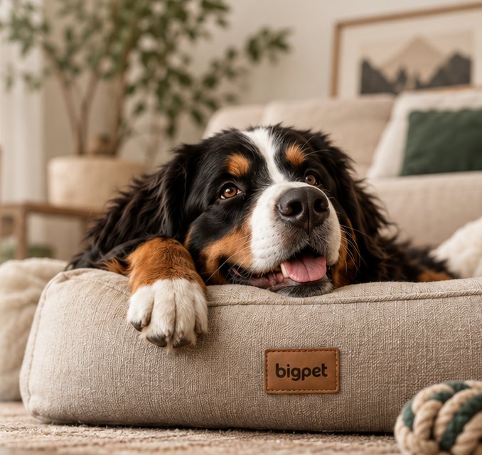 Perro grande descansando en una cama BigPet